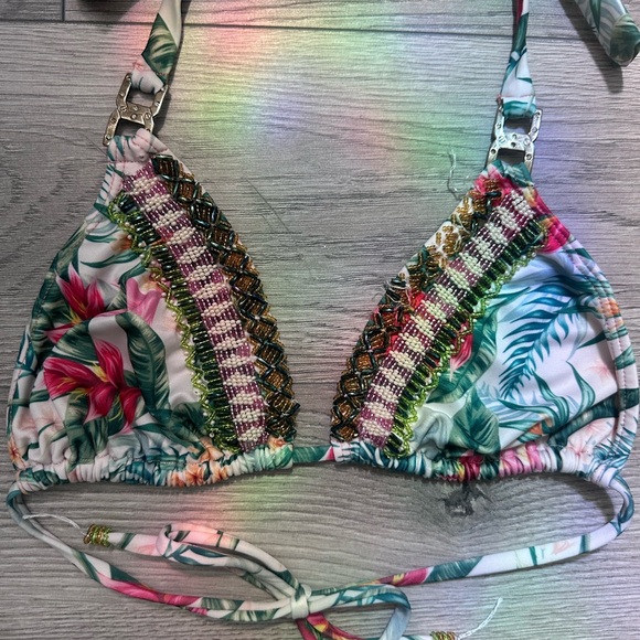 Floral Halter Bikini Top - Picture 3 of 5